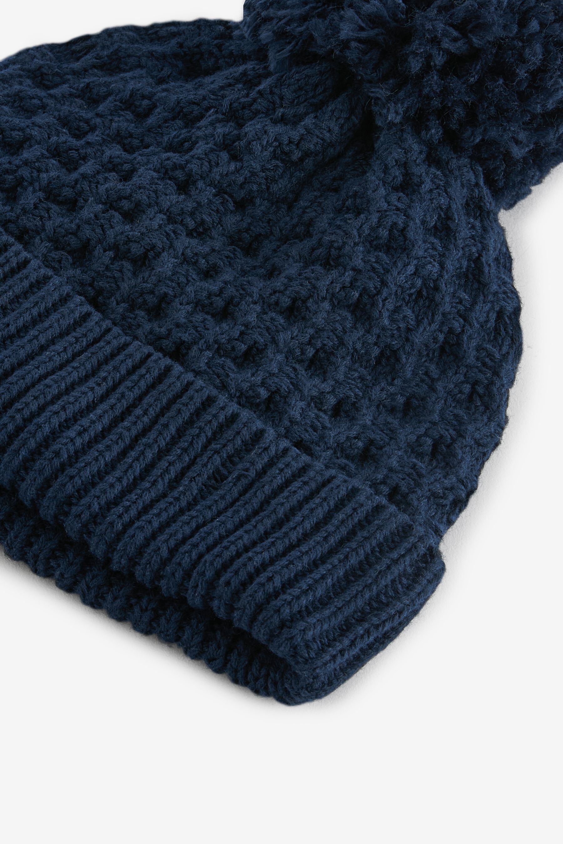 Buy Navy Blue Baby Waffle Pom Hat 0mths 2yrs from the Next UK online shop
