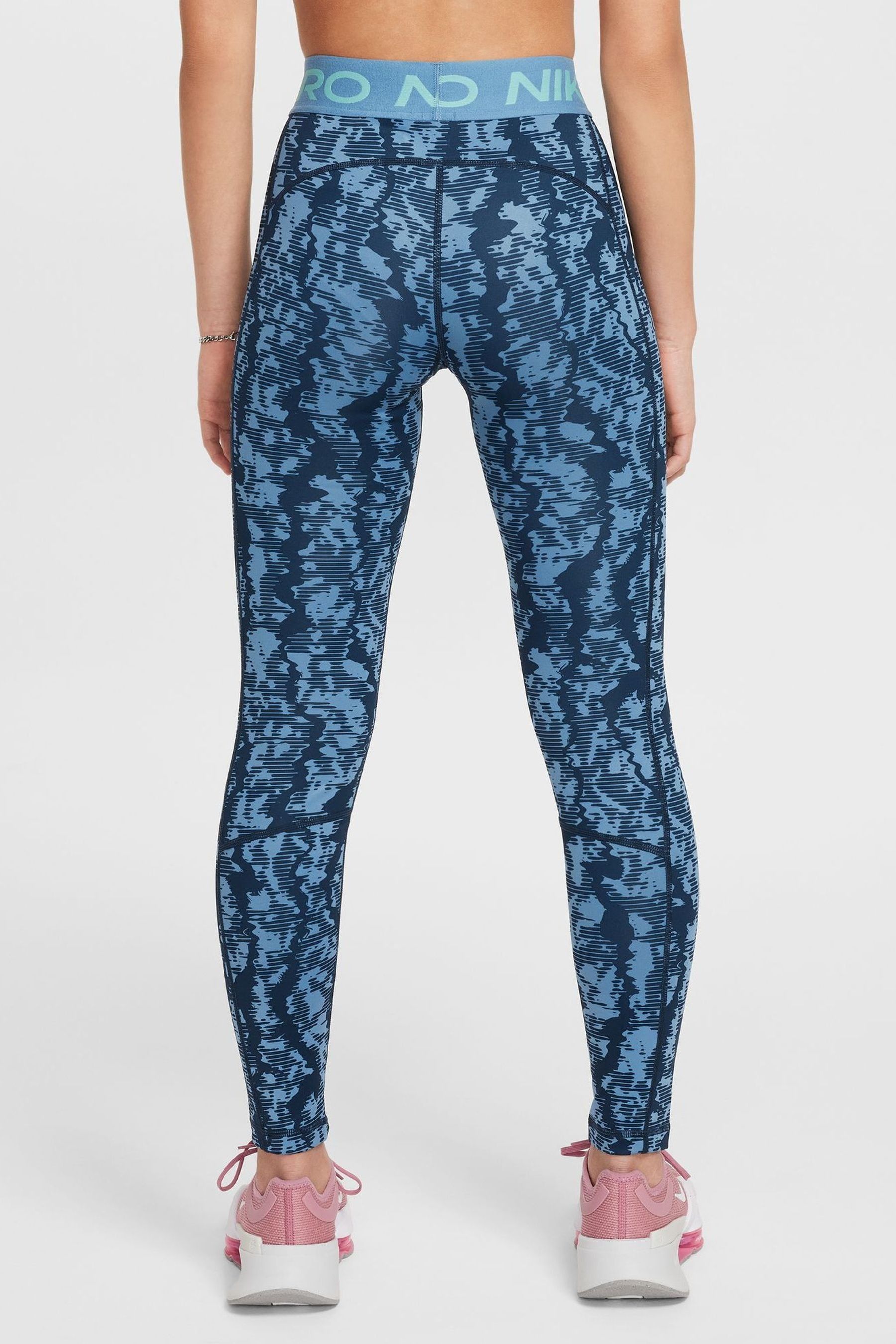 Buy Nike Blue Print Pro Dri FIT Leggings from the Next UK online shop