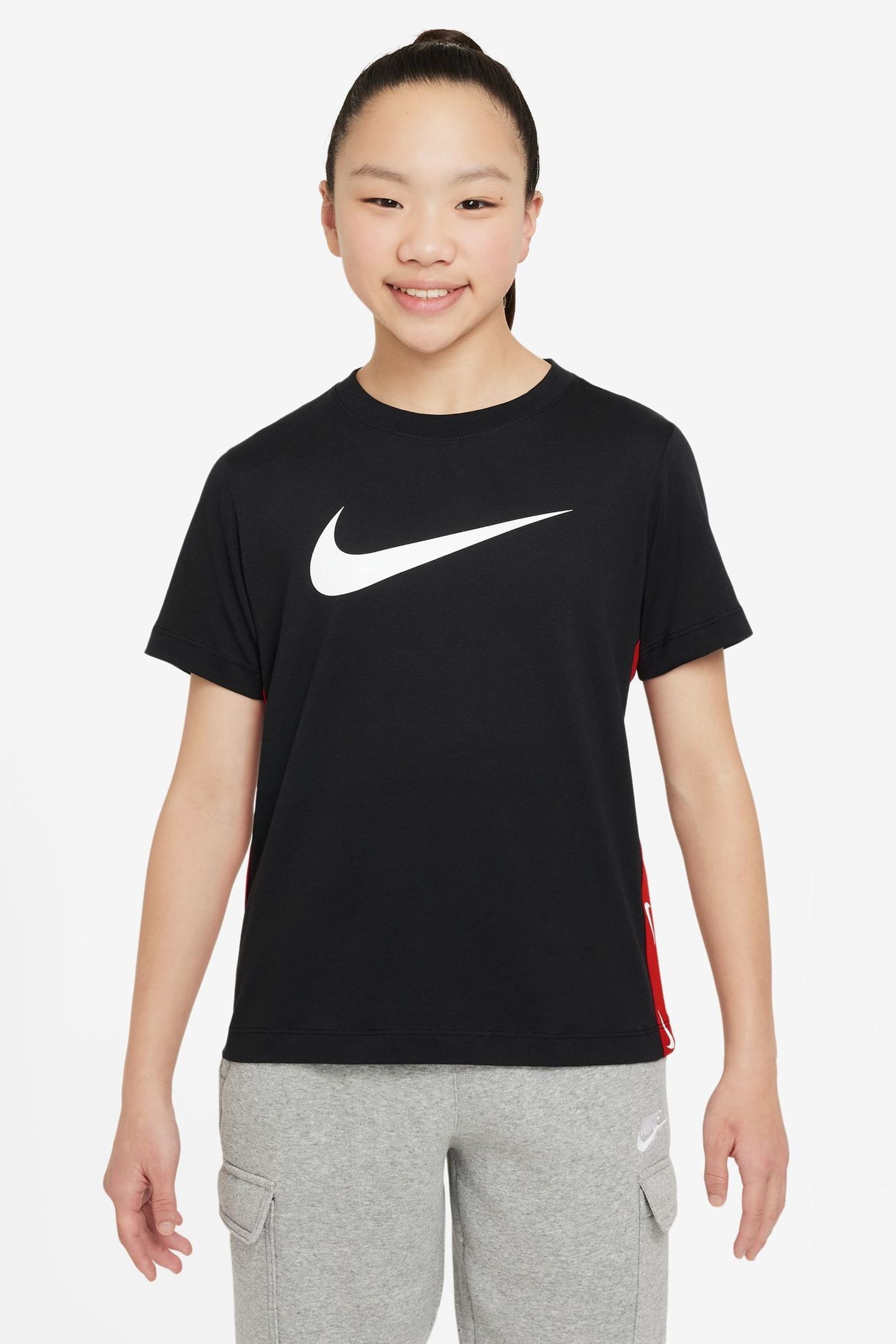Buy Nike Black 100 Cotton Sportswear T Shirt from Next Luxembourg