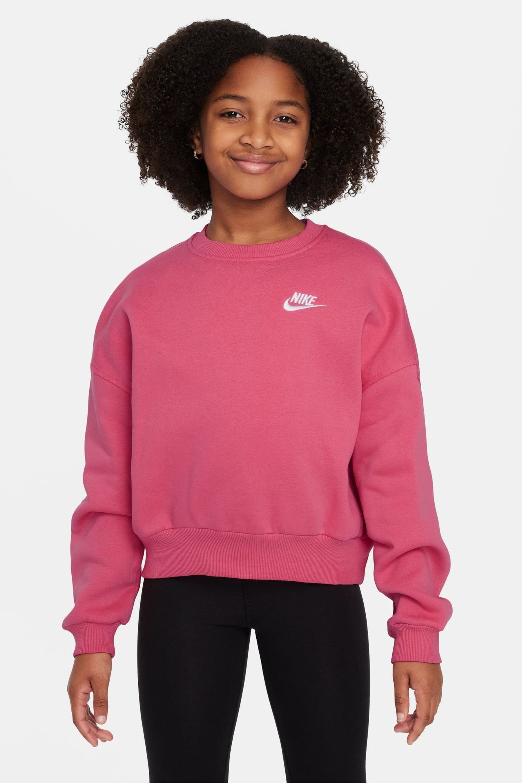 Nike heritage crew sweatshirt pink online