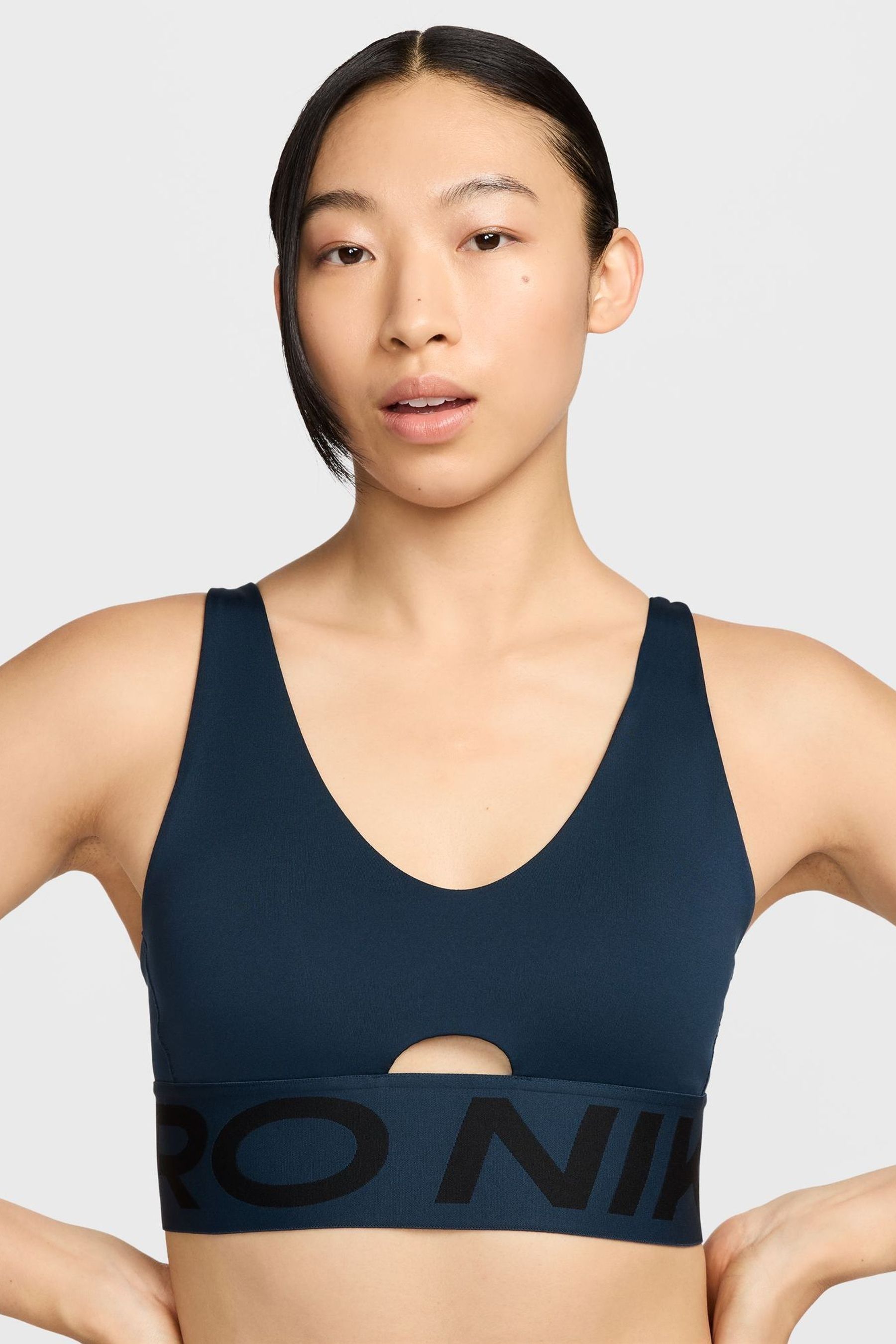 Buy Nike Blue Pro Indy Plunge Medium Support Padded Sports Bra from the Next UK online shop