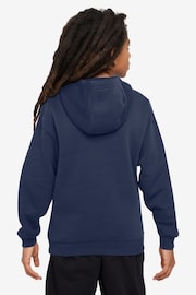 Nike Navy Club Varsity Logo French Terry Hoodie - Image 2 of 3