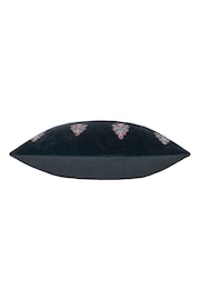 Riva Paoletti Navy Rennes Cotton Velvet Embroidered Cushion - Image 3 of 5