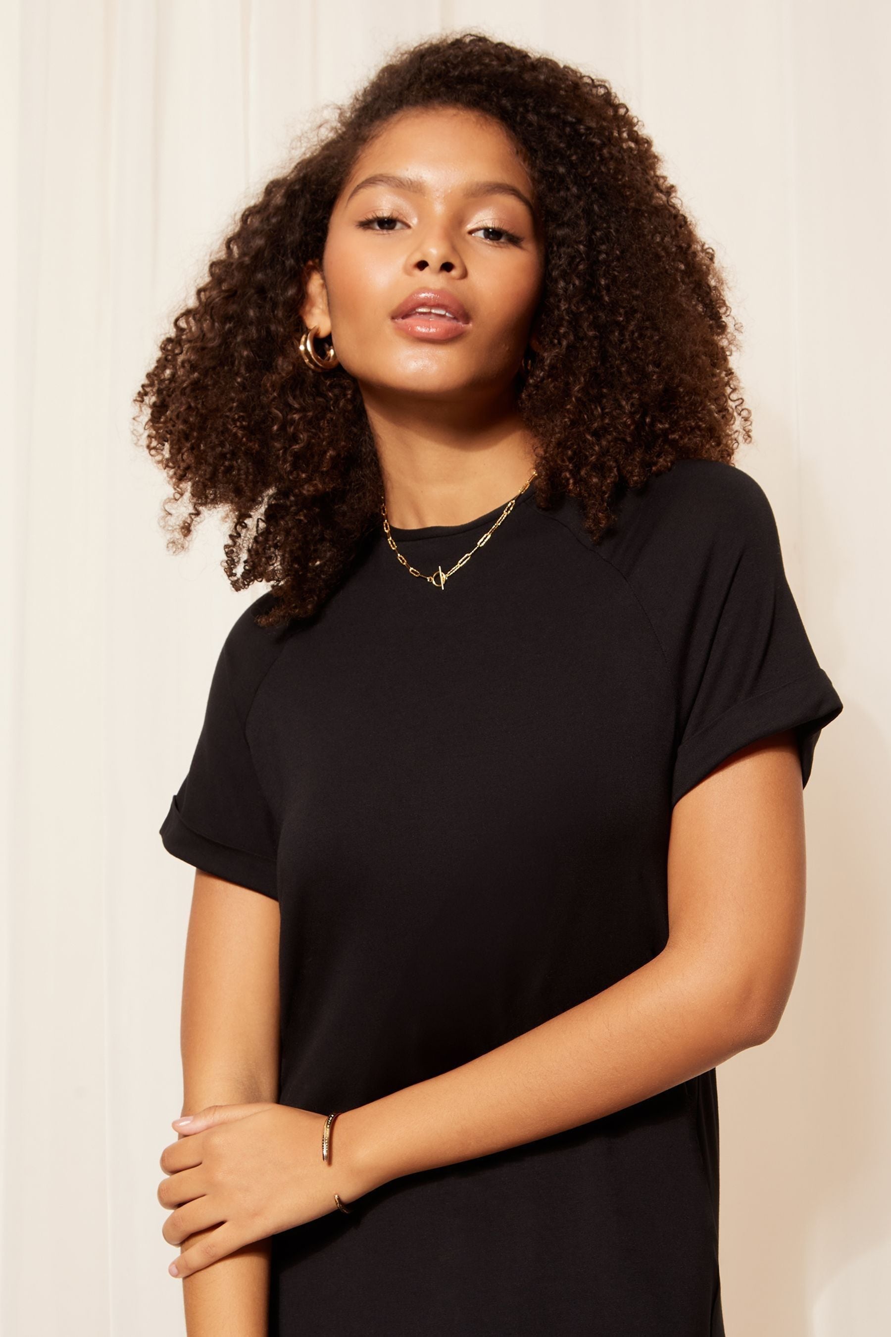 T shirt dress and trainers top