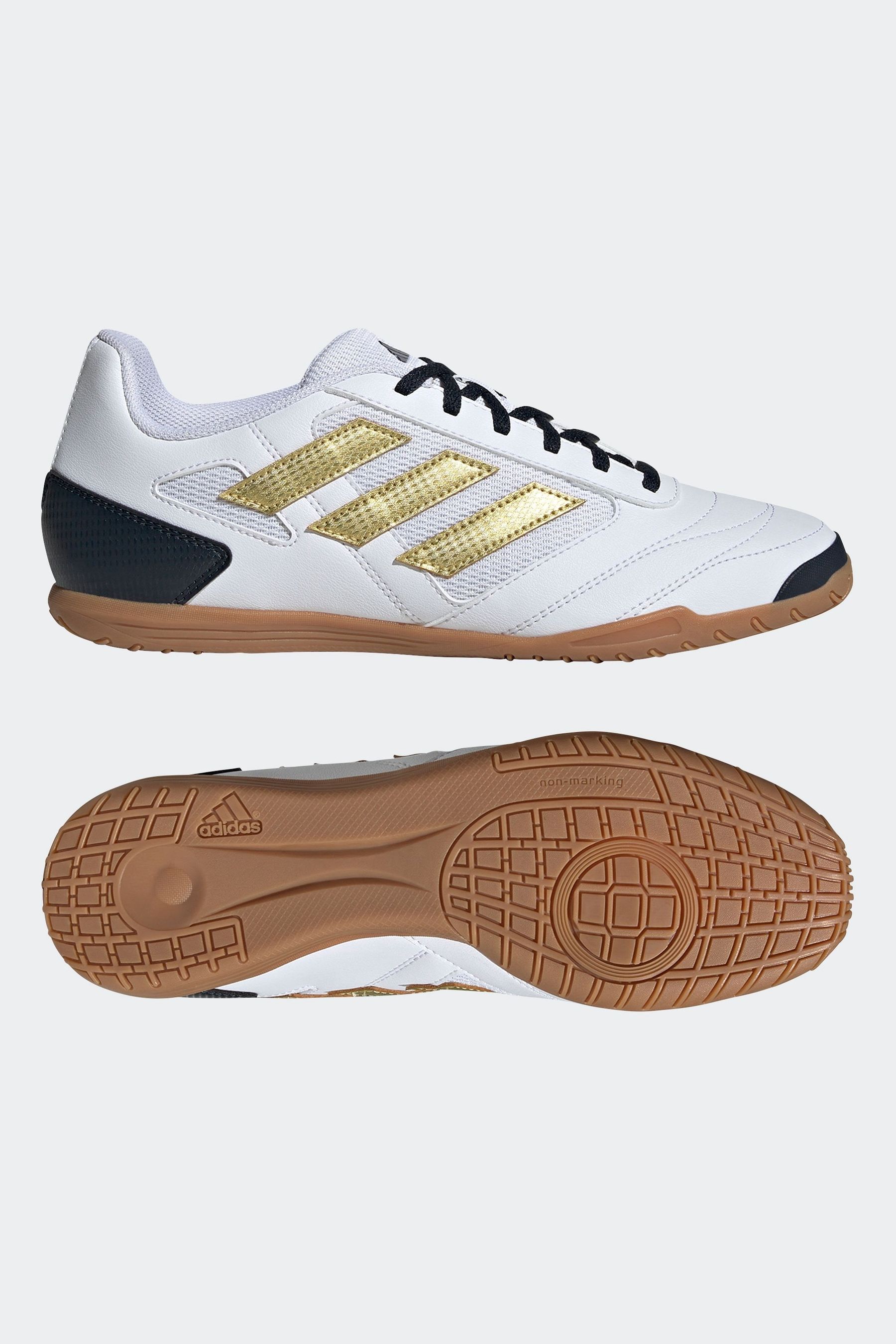 Buy adidas White Gold Super Sala II Indoor Football Boots from Next Luxembourg