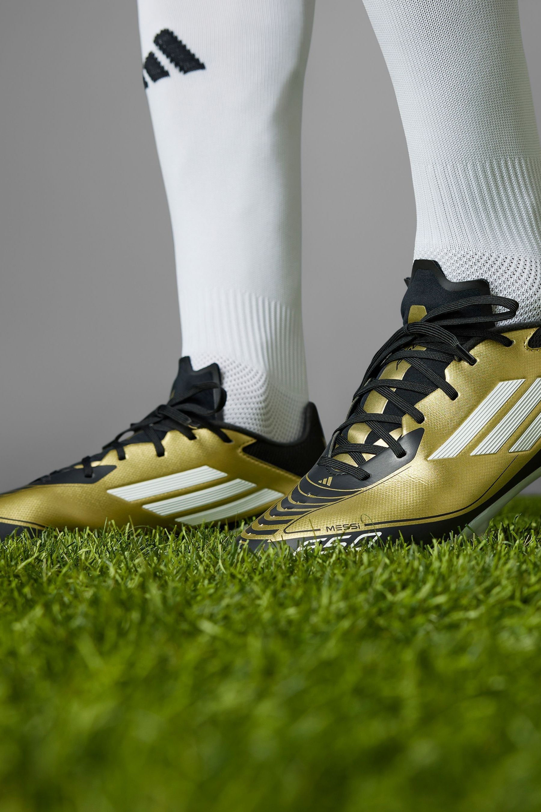 adidas Gold White F50 League Messi Firm Multi Ground Boots