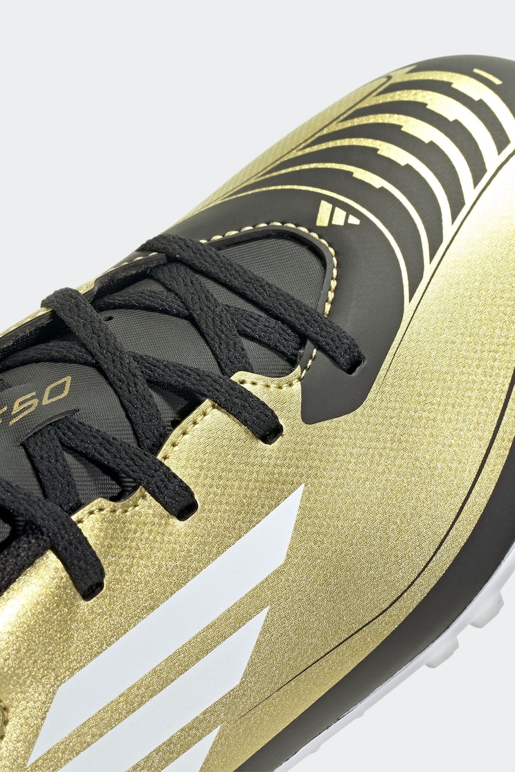 adidas Gold/White F50 Club Messi Turf Football Boots - Image 11 of 11