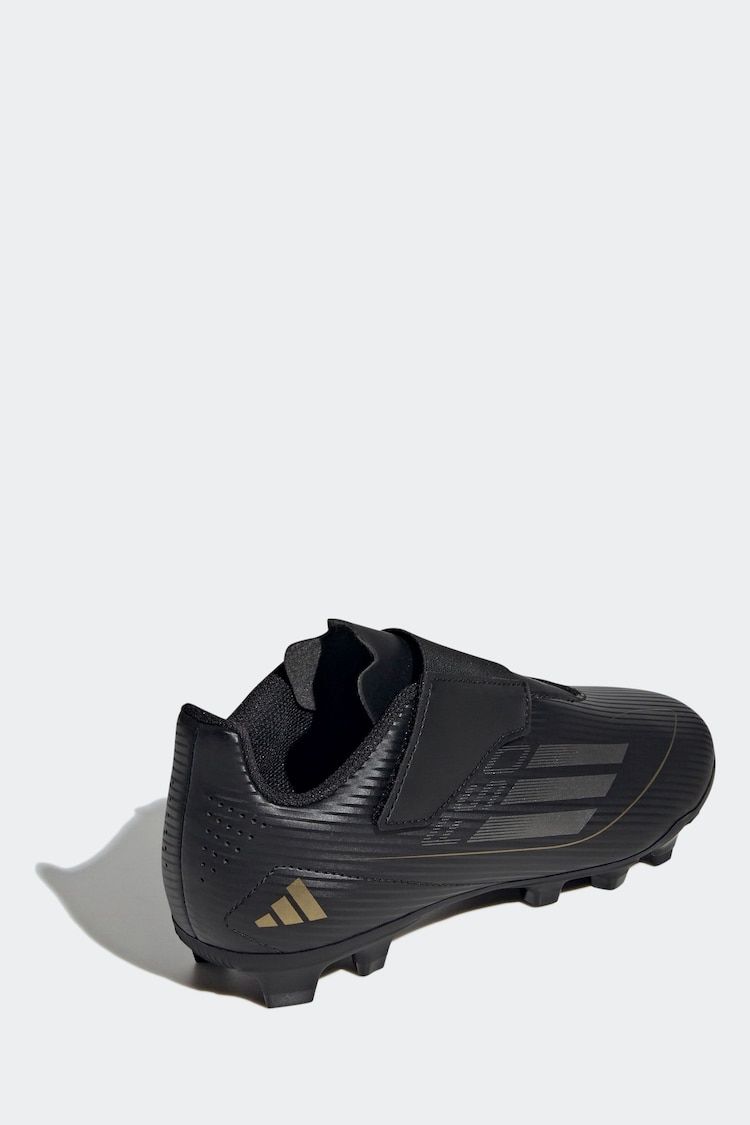 adidas Black/Gold Kids F50 Club Hook-and-Loop Flexible-Ground Boots - Image 2 of 9