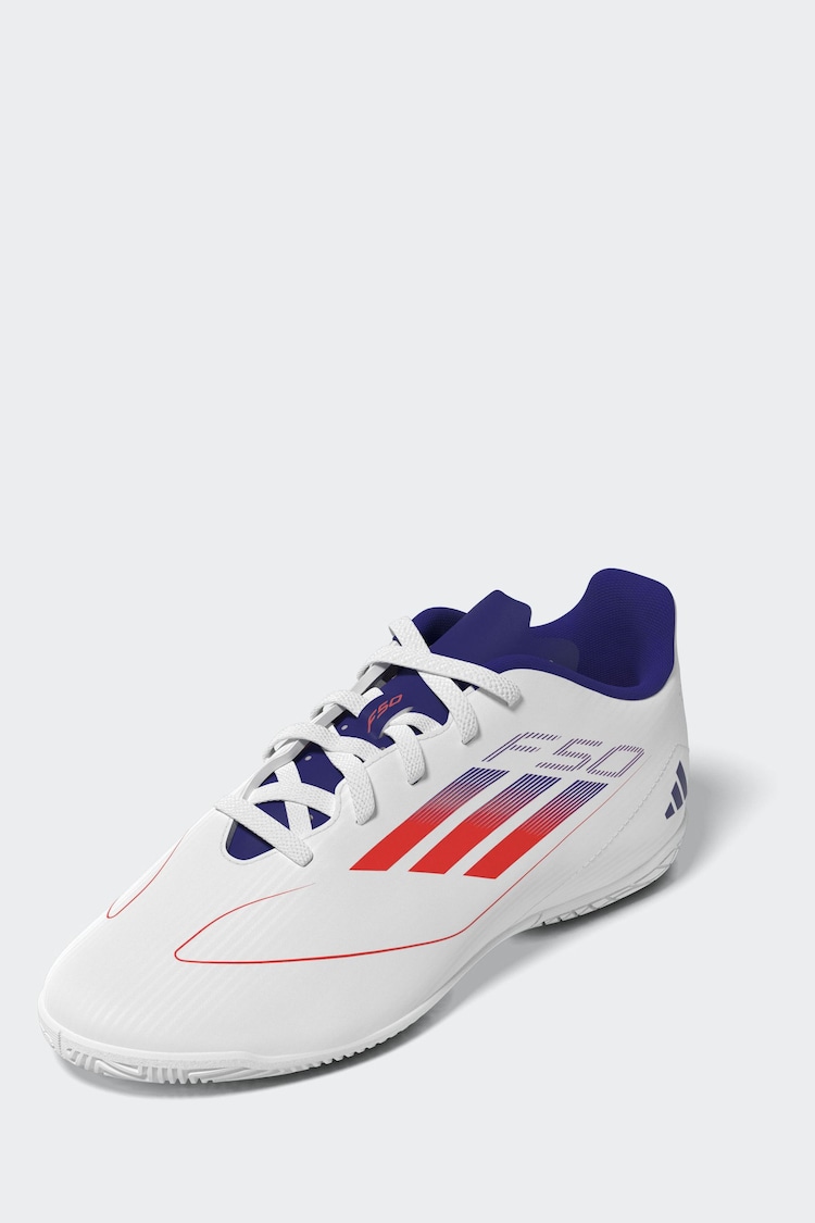 adidas White/Red Kids F50 Club Turf Boots - Image 2 of 10