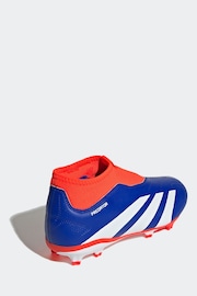 adidas Blue/White Predator League Laceless Firm Ground Boots Kids - Image 9 of 10