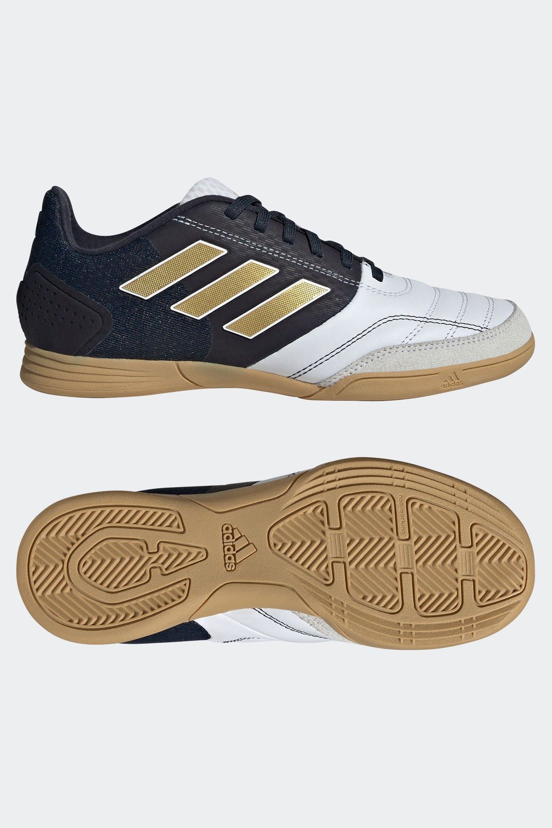 adidas White Gold Kids Top Sala Competition Indoor Football Boots
