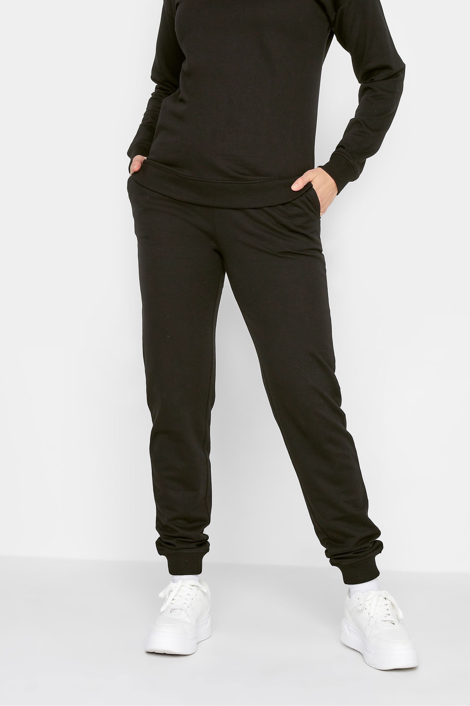 Buy Long Tall Sally Black Cuffed Drawstring Joggers from Next United Arab Emirates
