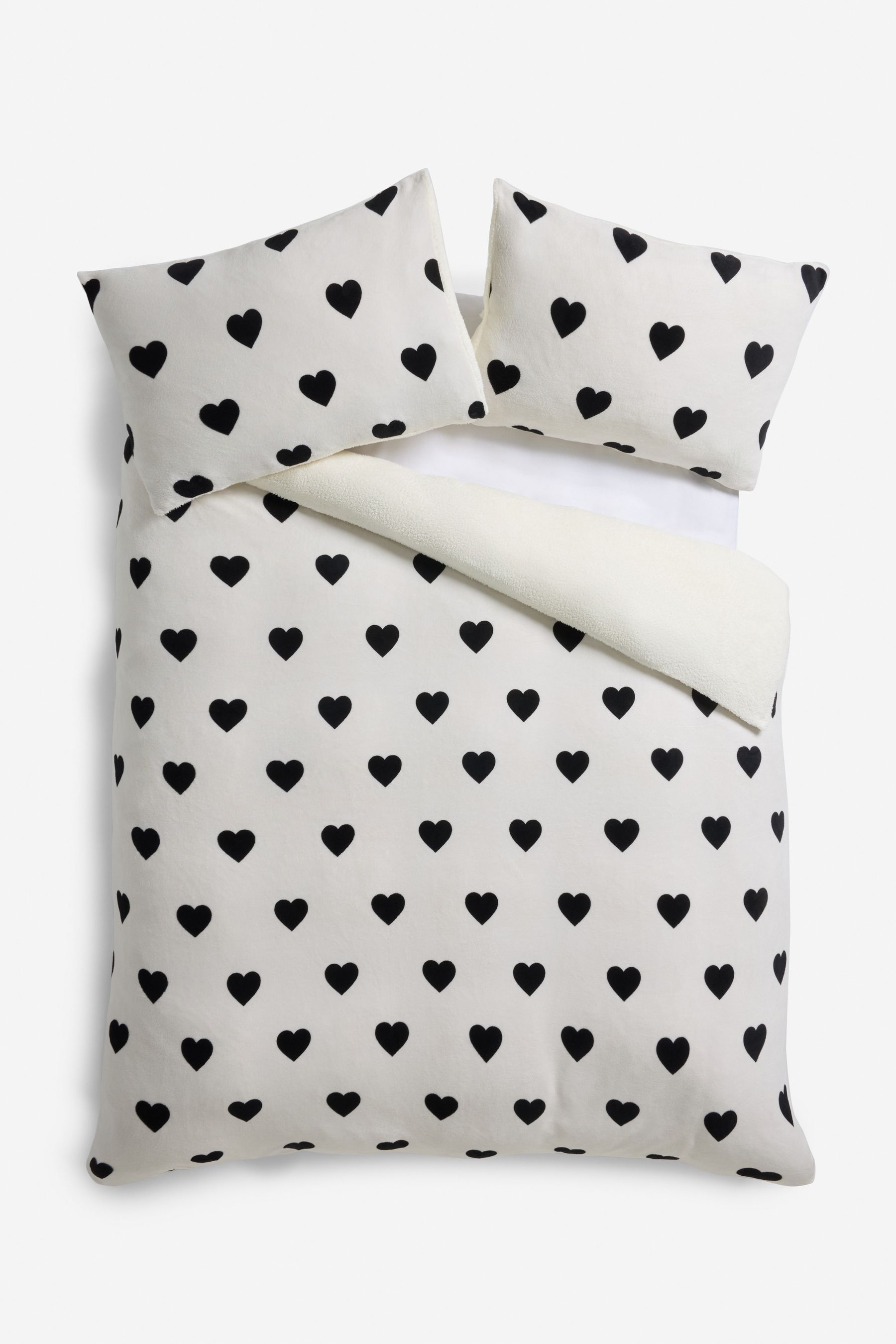 Hearts fleece duvet cover set new arrivals