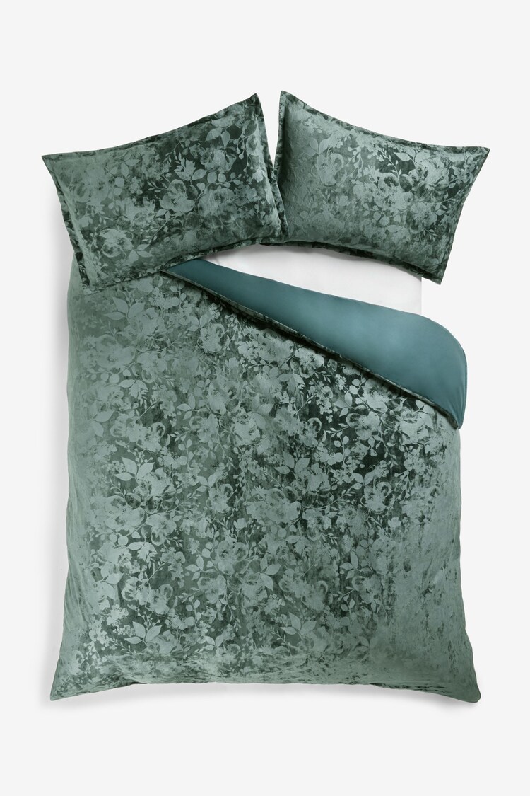 Buy Teal Blue Frosted Leaf Duvet Cover and Pillowcase Set from Next Ukraine