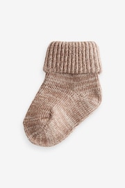 Neutral Chunky Knit Roll Top Socks 4 Pack (0mths-2yrs) - Image 4 of 5