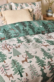 Green Festive Tree Reversible Duvet Cover and Pillowcase Set - Image 3 of 6