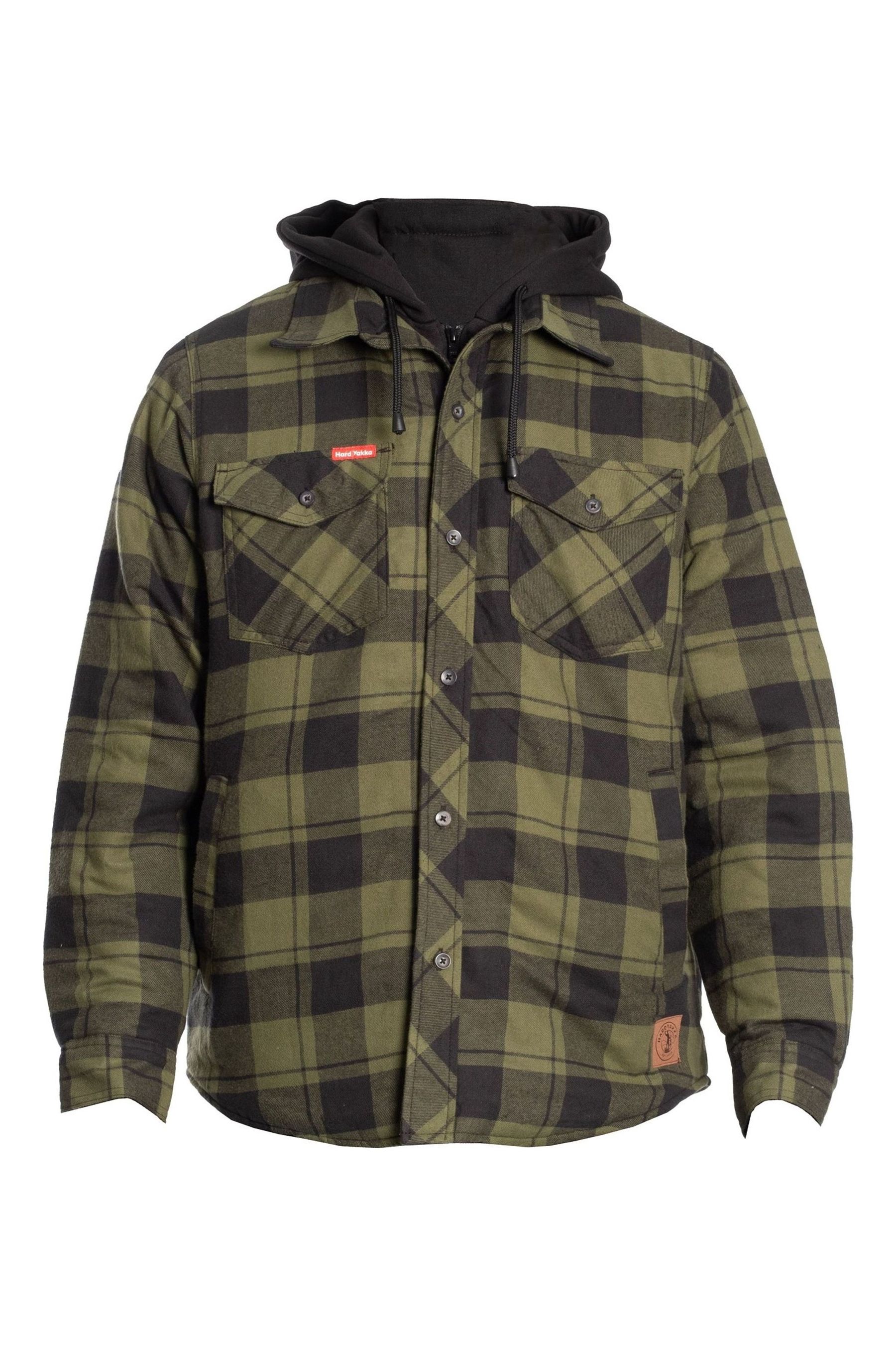 Buy Hard Yakka Green Quilted Flannel Shacket from the Next UK online shop