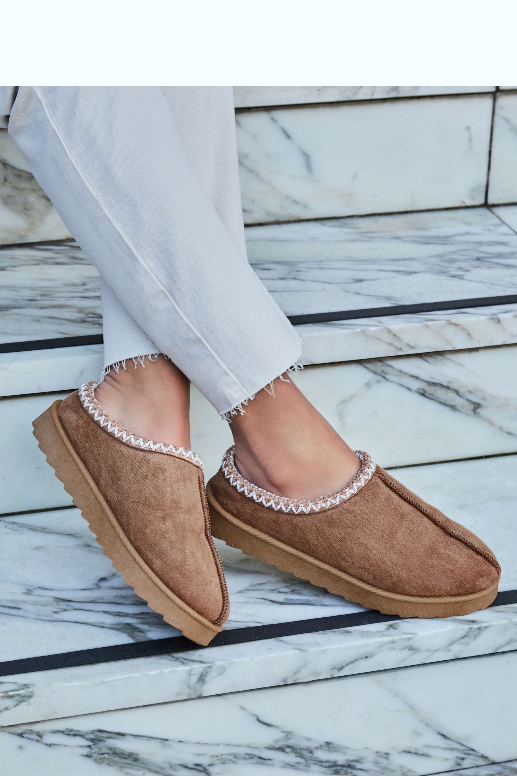 Suede slip on slippers online