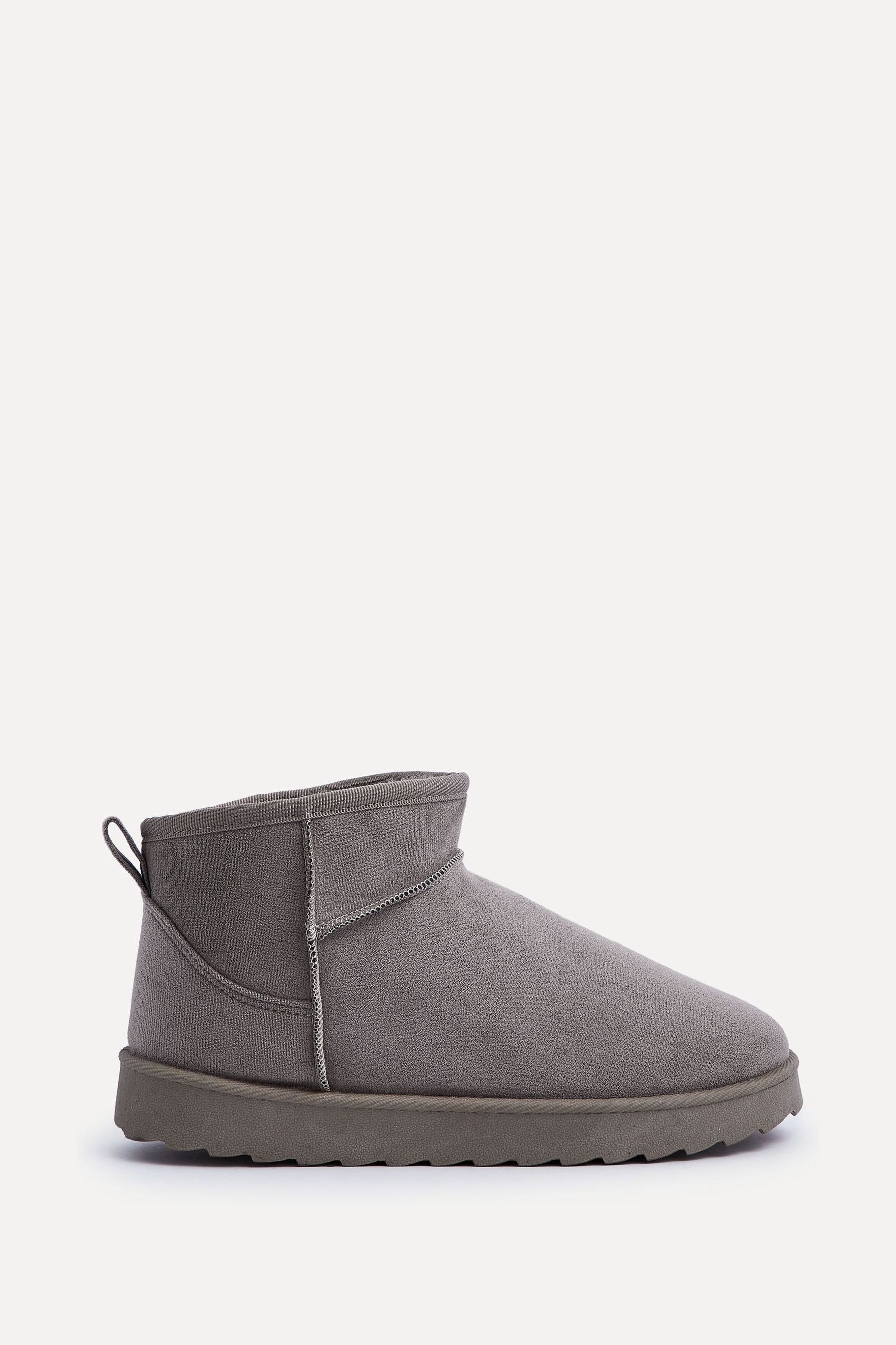 Buy Linzi Light Grey Mini Addy Faux Suede Faux Fur Lined Ankle Boots from Next Luxembourg