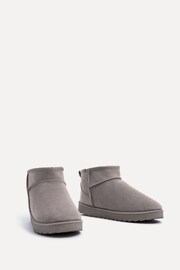 Linzi Light Grey Mini Addy Faux Suede Faux Fur Lined Ankle Boots - Image 3 of 5