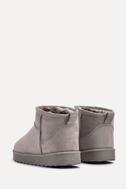 Linzi Light Grey Mini Addy Faux Suede Faux Fur Lined Ankle Boots - Image 4 of 5