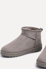Linzi Light Grey Mini Addy Faux Suede Faux Fur Lined Ankle Boots - Image 5 of 5
