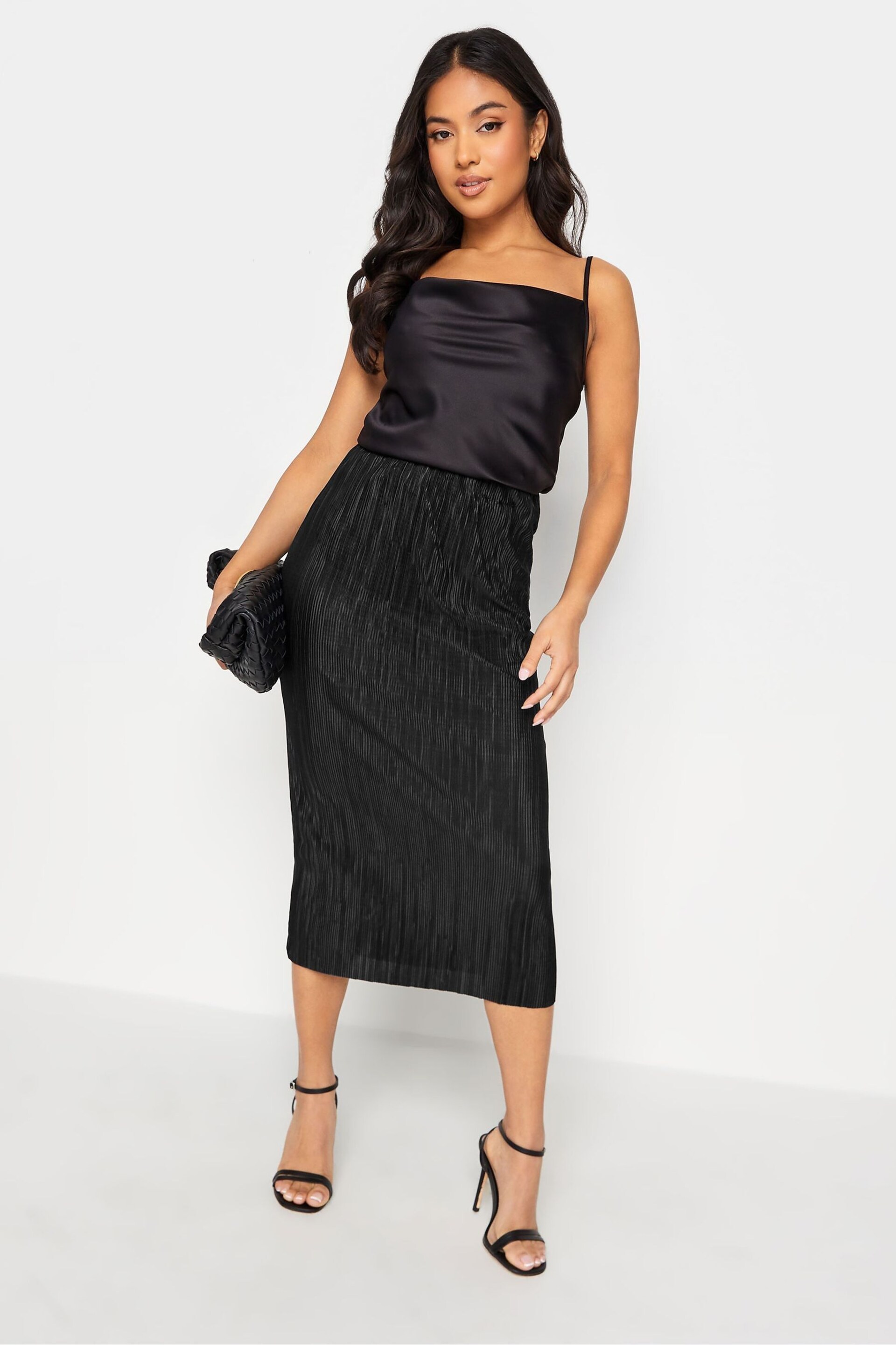 PixieGirl Petite Black Plisse Midaxi Skirt - Image 3 of 4