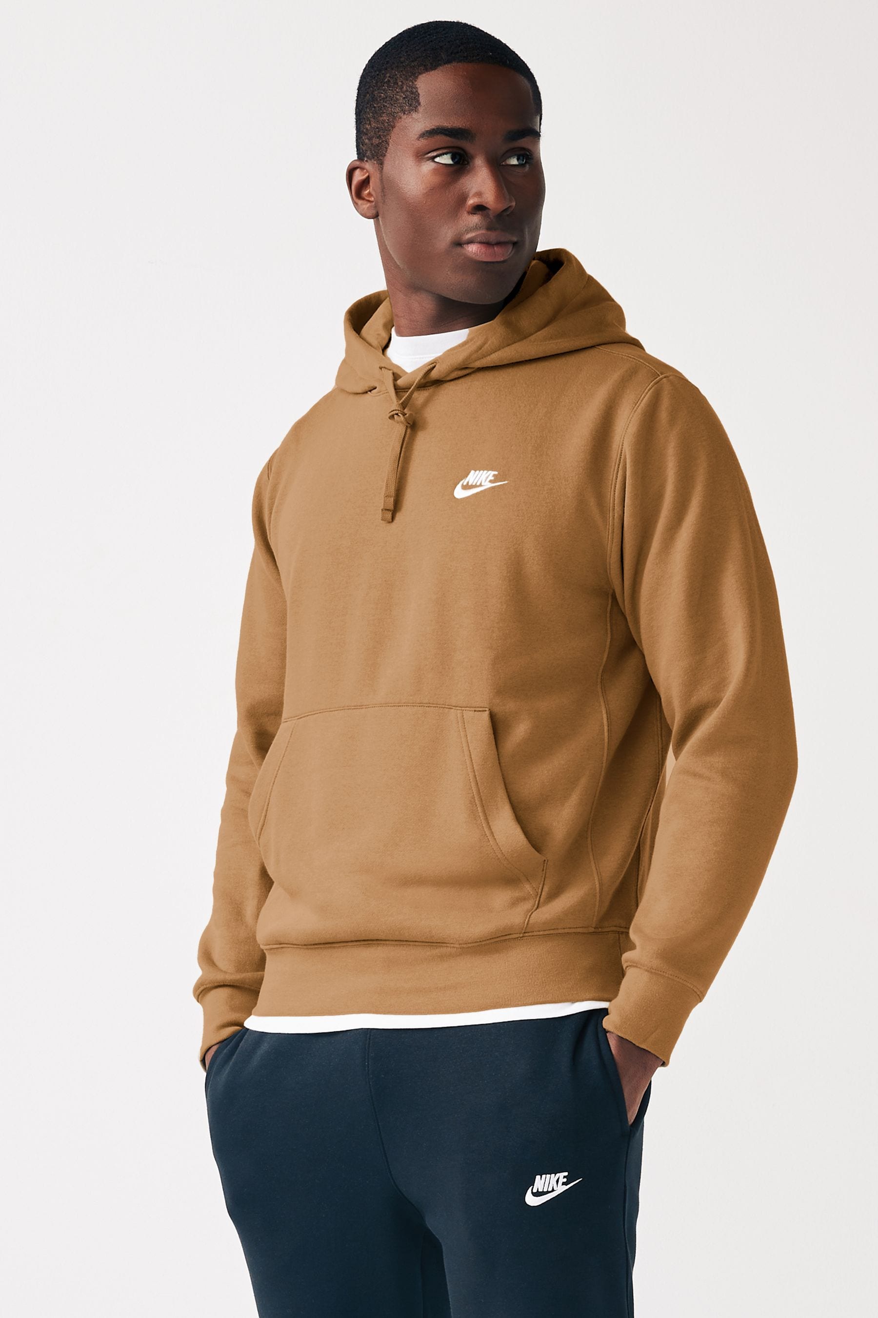 Buy Nike Flax White Club Pullover Hoodie from the Next UK online shop