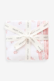 Pink Bunny Baby Muslin Cloths 4 Pack - Image 2 of 7