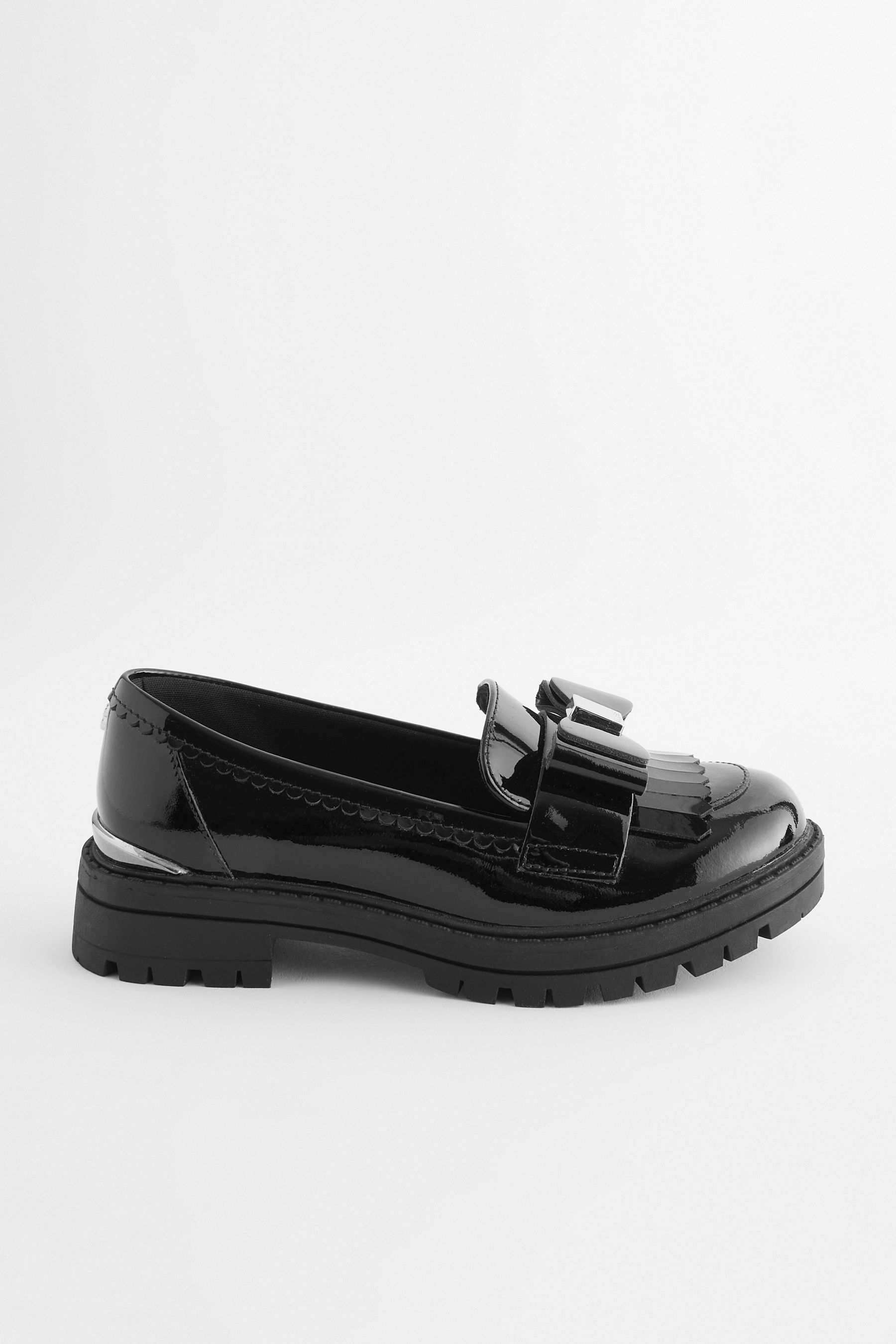 Girls black patent loafers sale