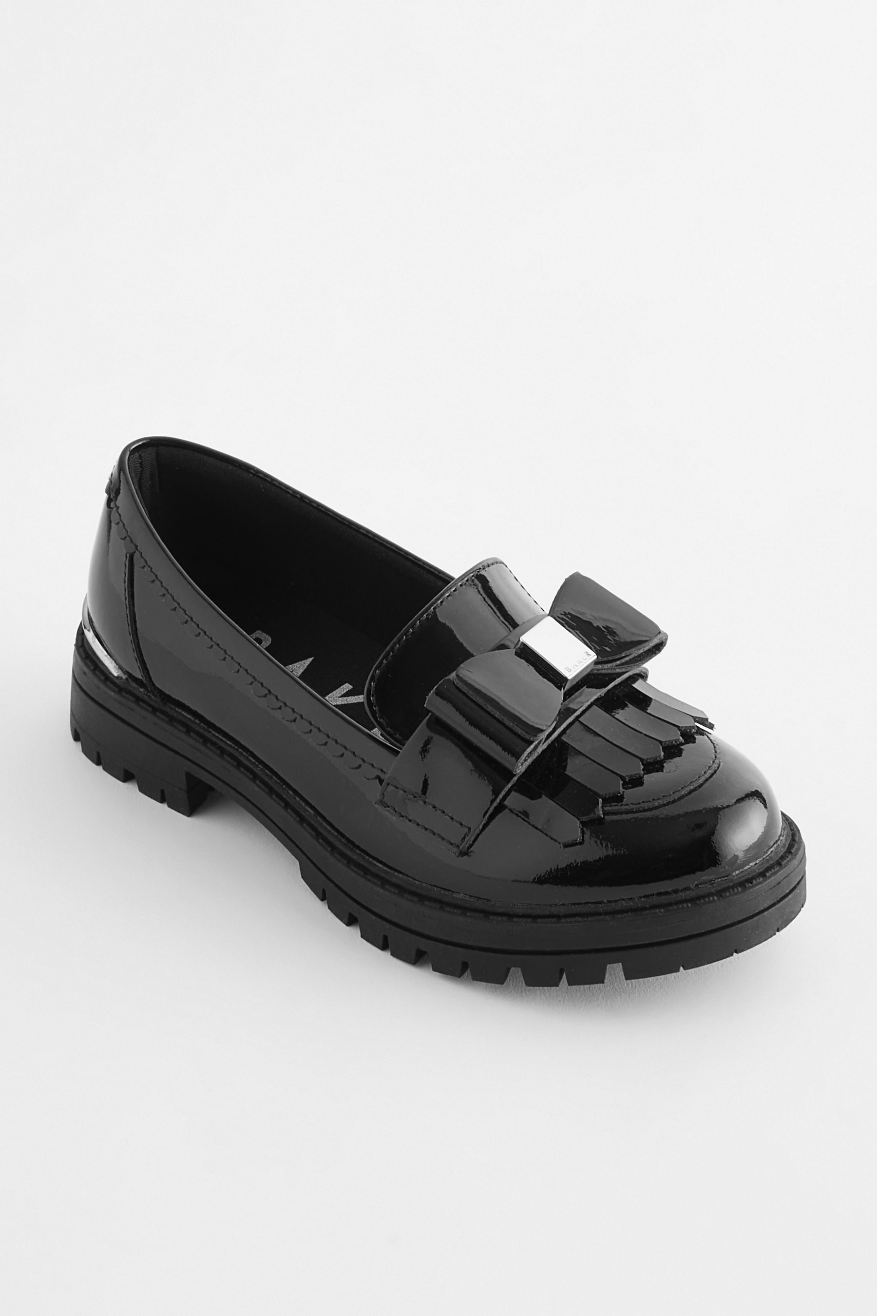 Baker by Ted Baker Girls Black Loafer Shoes with Bow us5