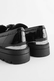 Baker by Ted Baker Girls Black Back to School Loafer Shoes with Bow - Image 4 of 9