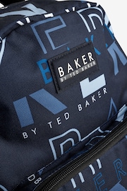 Baker by Ted Baker Boys Back to School Navy Print Backpack with Pencil Case - Image 4 of 6