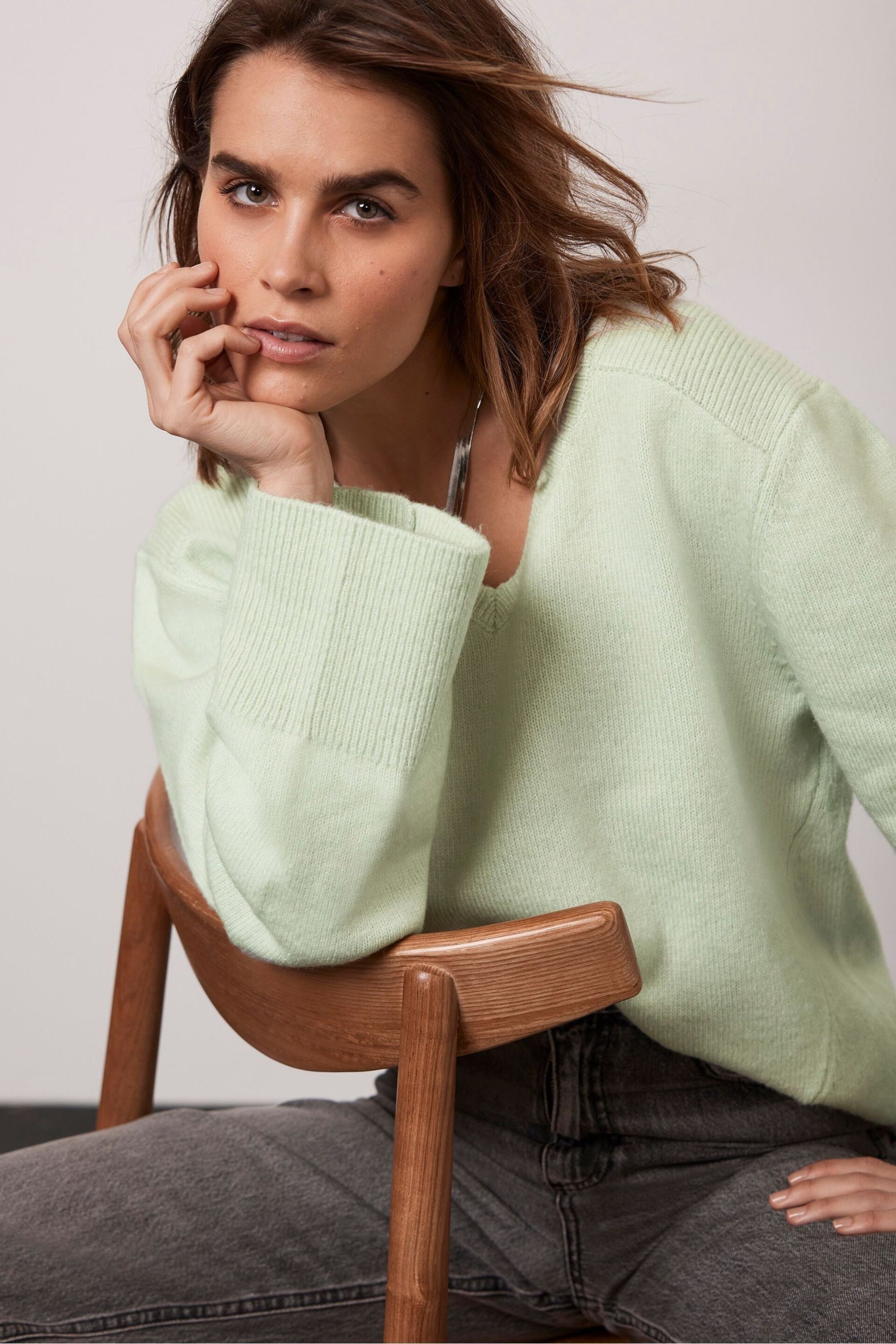 Mint Velvet Green Knit Jumper - Image 3 of 5