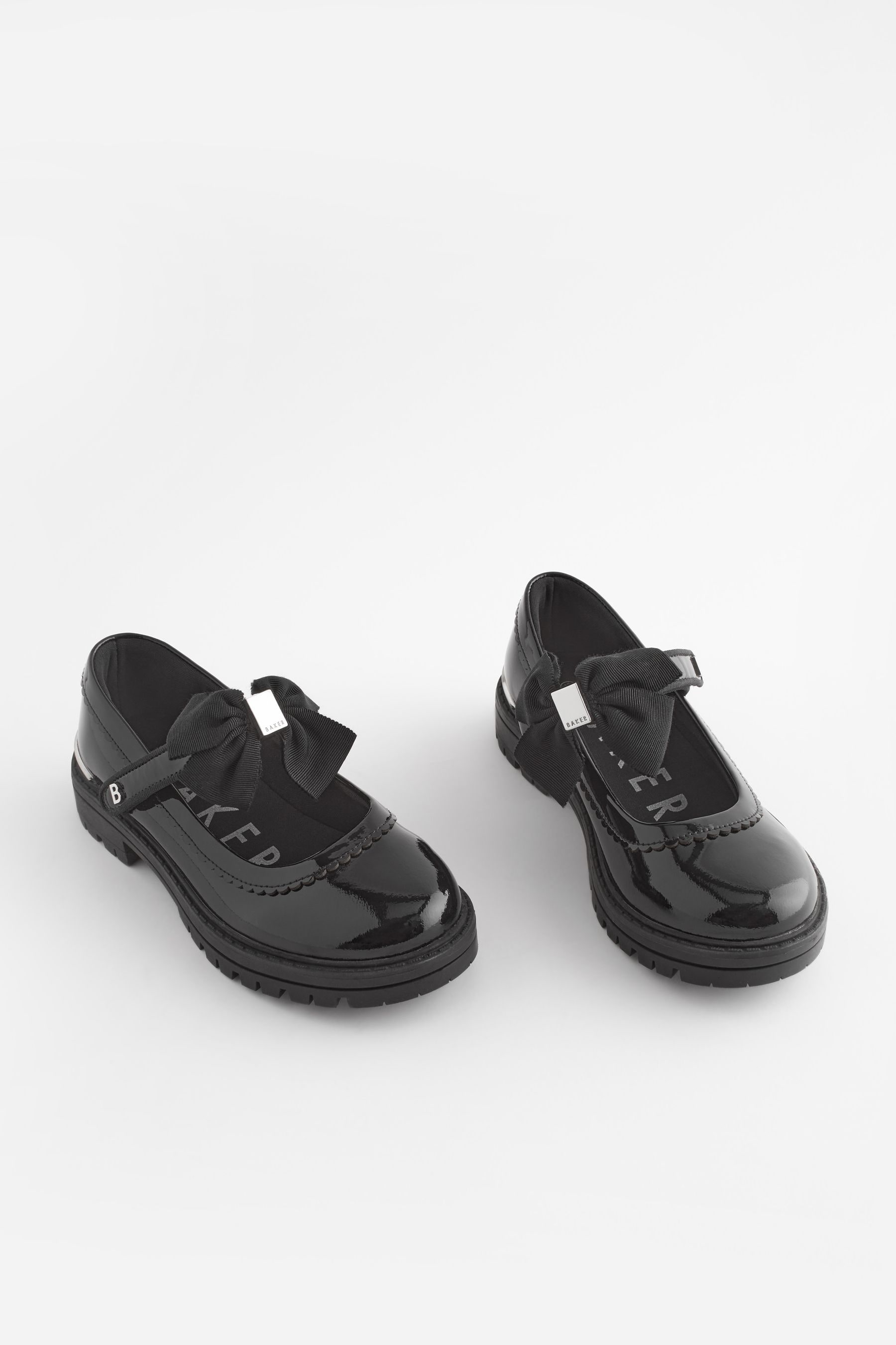 Girls black bow shoes sale