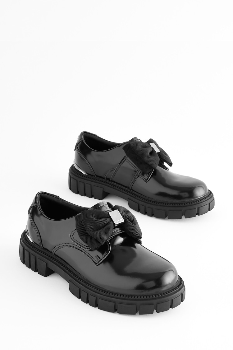 Baker by Ted Baker Girls Black Chunky Shoes with Bow - Image 2 of 6