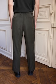 Green Twill Relaxed Fit Suit Trousers - Image 3 of 4