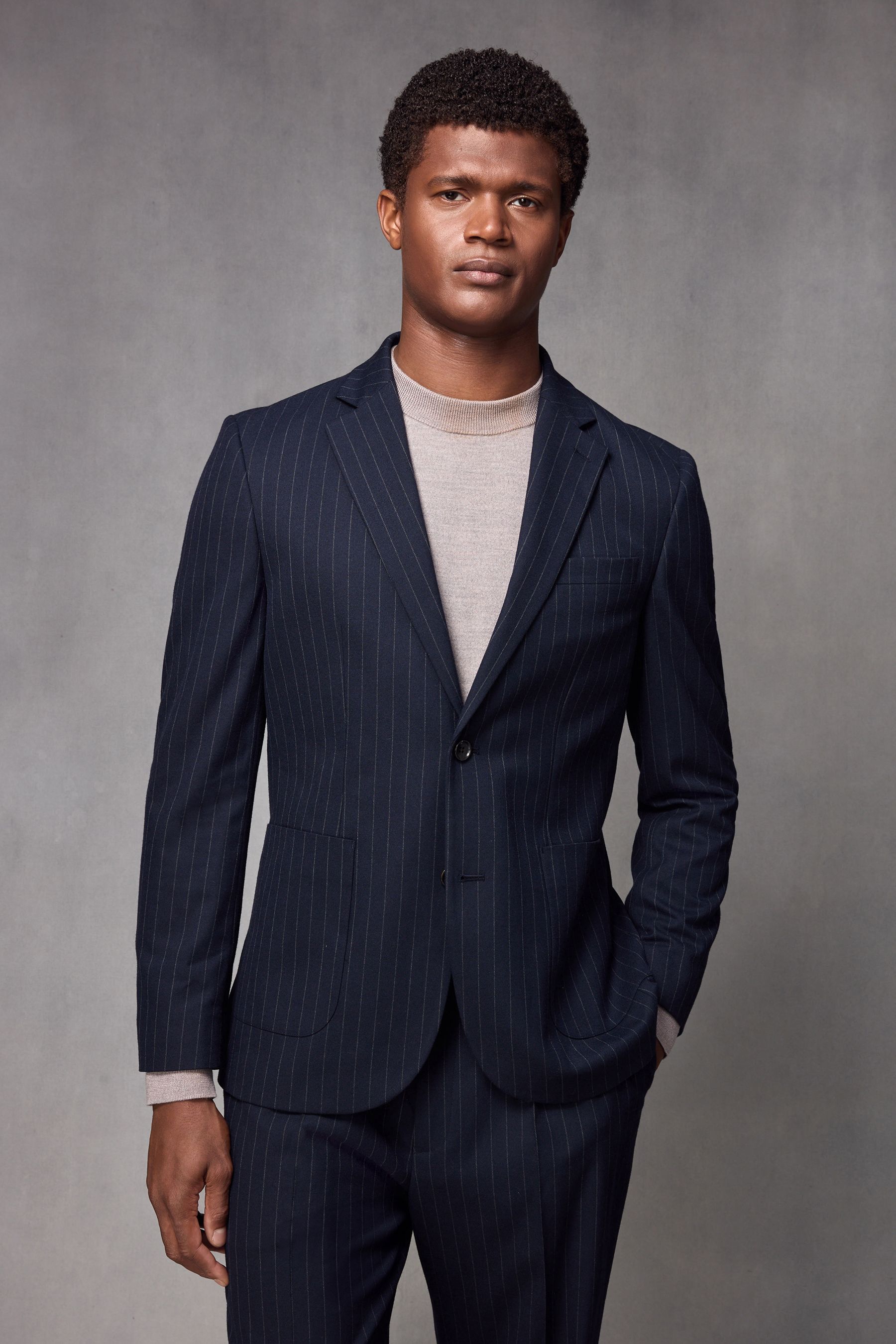 Striped suit jacket cheap