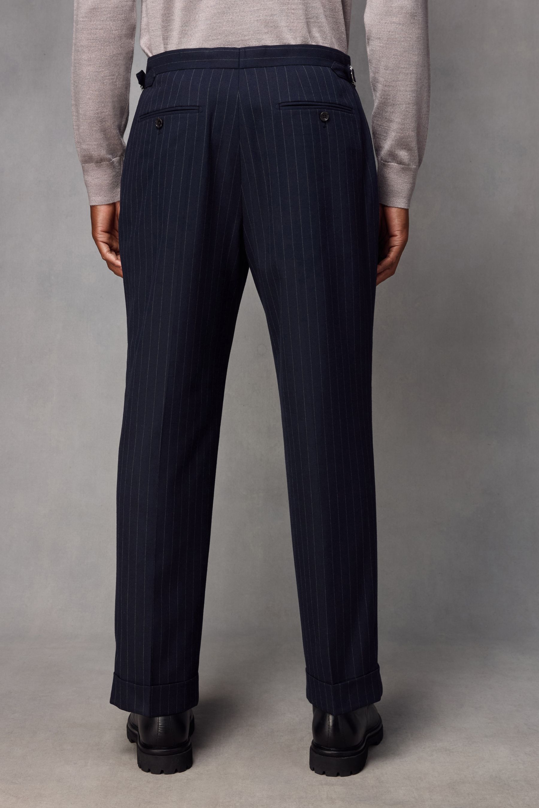 Buy Slim Fit Flannel Stripe Suit Trousers Next Ukraine