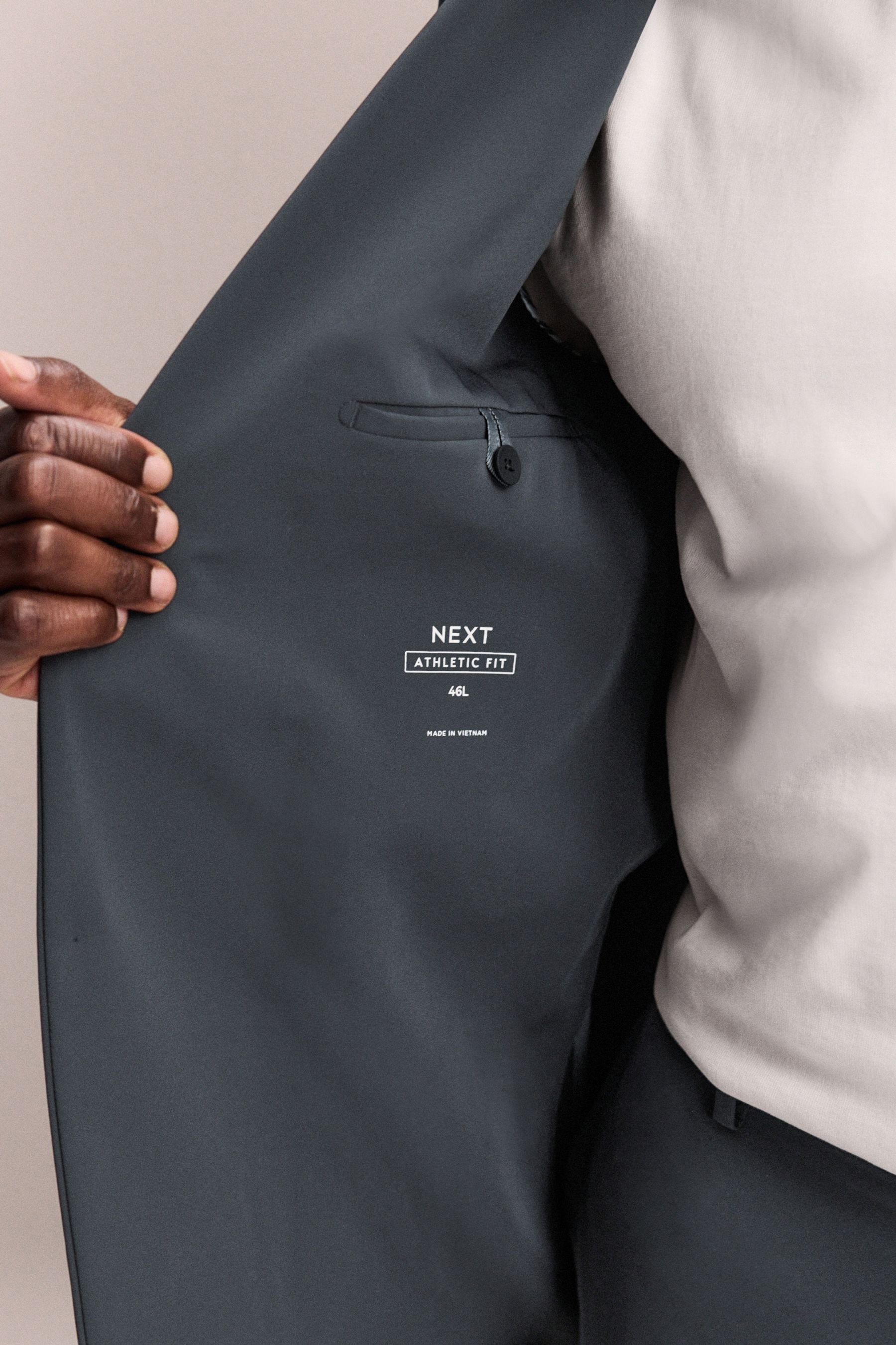 Buy Grey Muscle Fit Motionflex Stretch Tech Suit Jacket from the Next UK online shop