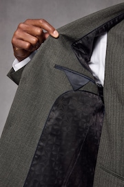 Green Slim Fit Textured Wool Suit Jacket - Image 3 of 4