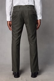 Green Slim Fit Textured Wool Suit Trousers - Image 4 of 9