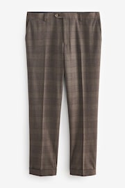 Brown Trimmed Check Brown Suit Trousers - Image 6 of 9