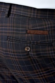 Navy Tailored Fit Trimmed Check Suit Trousers - Image 5 of 9