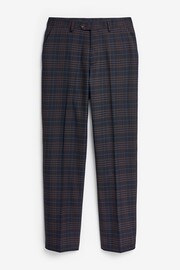 Navy Tailored Fit Trimmed Check Suit Trousers - Image 6 of 9