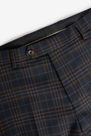 Navy Tailored Fit Trimmed Check Suit Trousers - Image 7 of 9