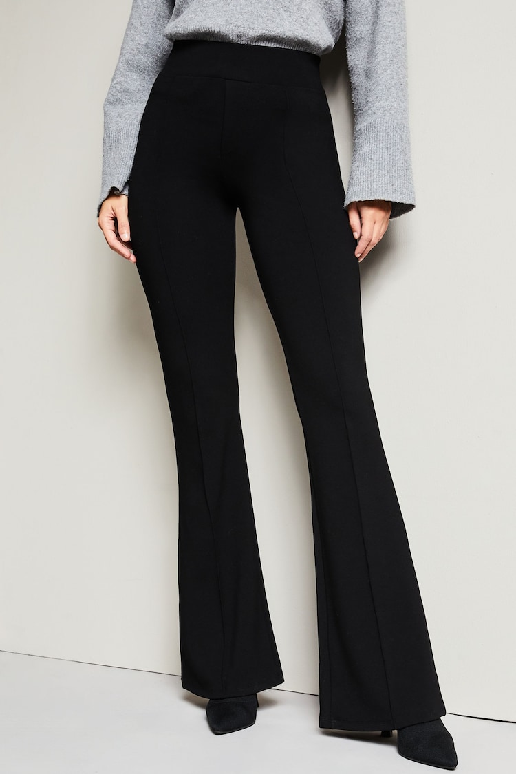 Lipsy Black High Waisted Contour Bootleg Flared Trousers - Image 1 of 4