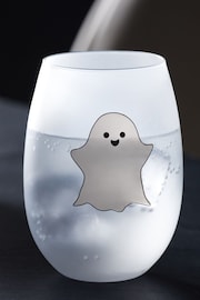 Set of 4 White Frosted Ghost Tumbler Glasses Set - Image 3 of 4