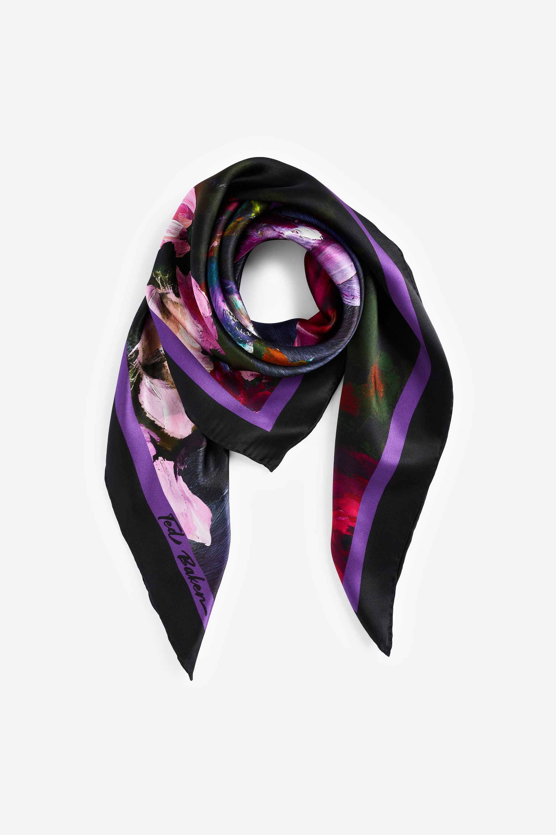 Buy Ted Baker Black Printed Ellenns Square 90Cm X 90Cm Scarf from Next Qatar