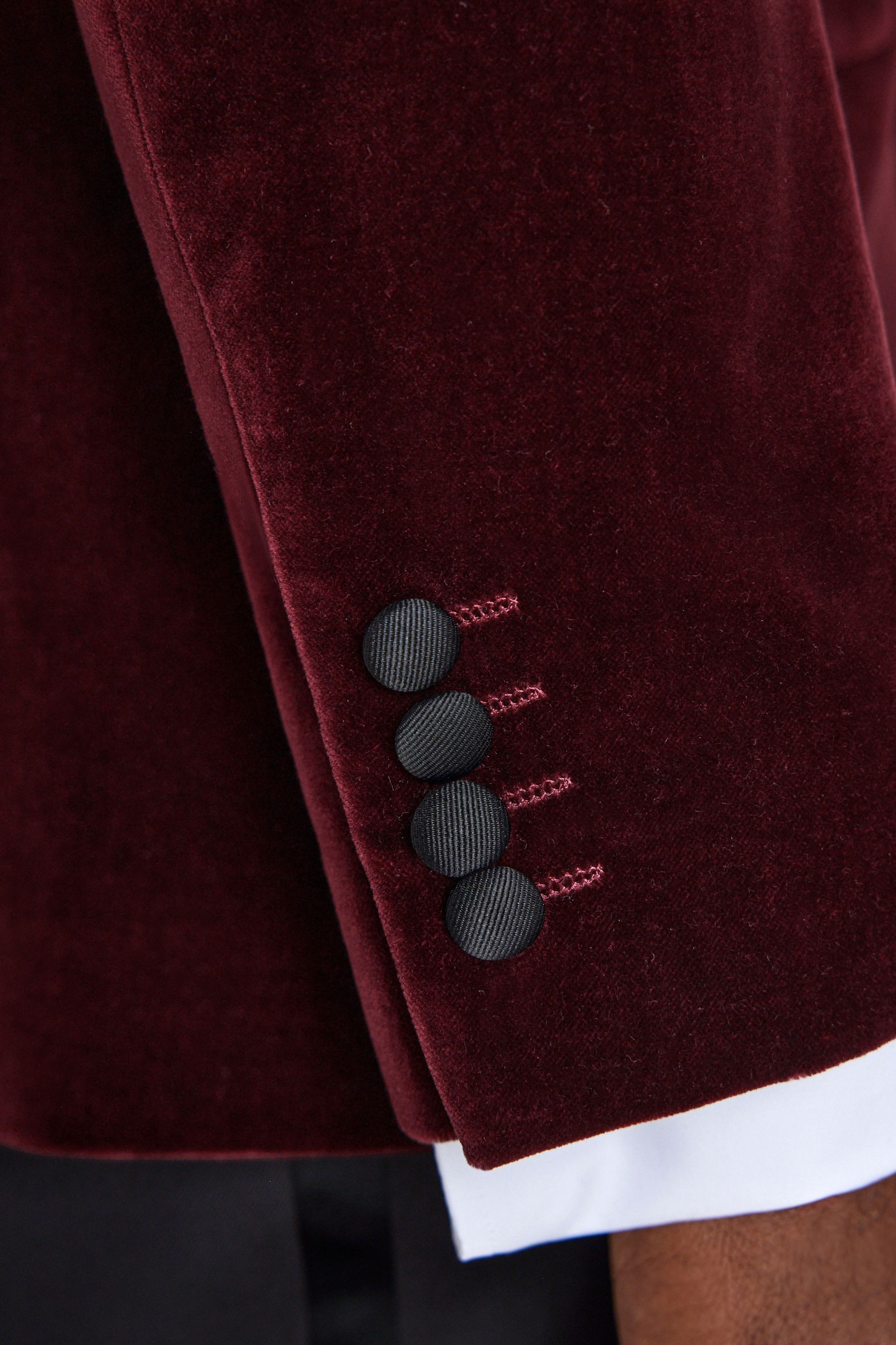 Buy Burgundy Red Regular Fit Signature Pontoglio Italian Fabric Velvet Blazer from Next Ireland